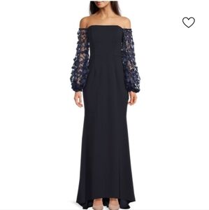 Eliza J Navy Long Sleeve Dress